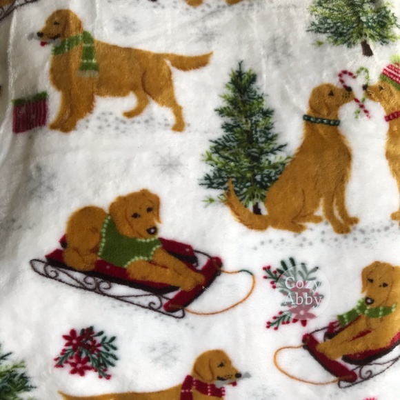Golden Retriever Christmas Blanket Holiday Dog Throw - Picture 3 of 4